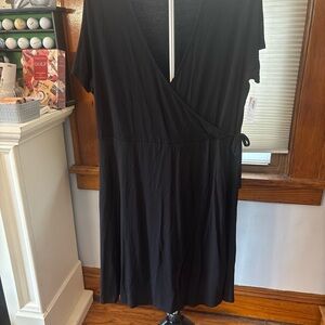 Old Navy Black Wrap Midi Dress